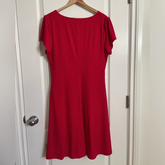 Red Polka Dot Wrap Dress - Picture 6 of 8